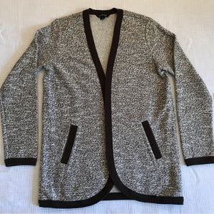 Lands End brown marl open sweater cardigan